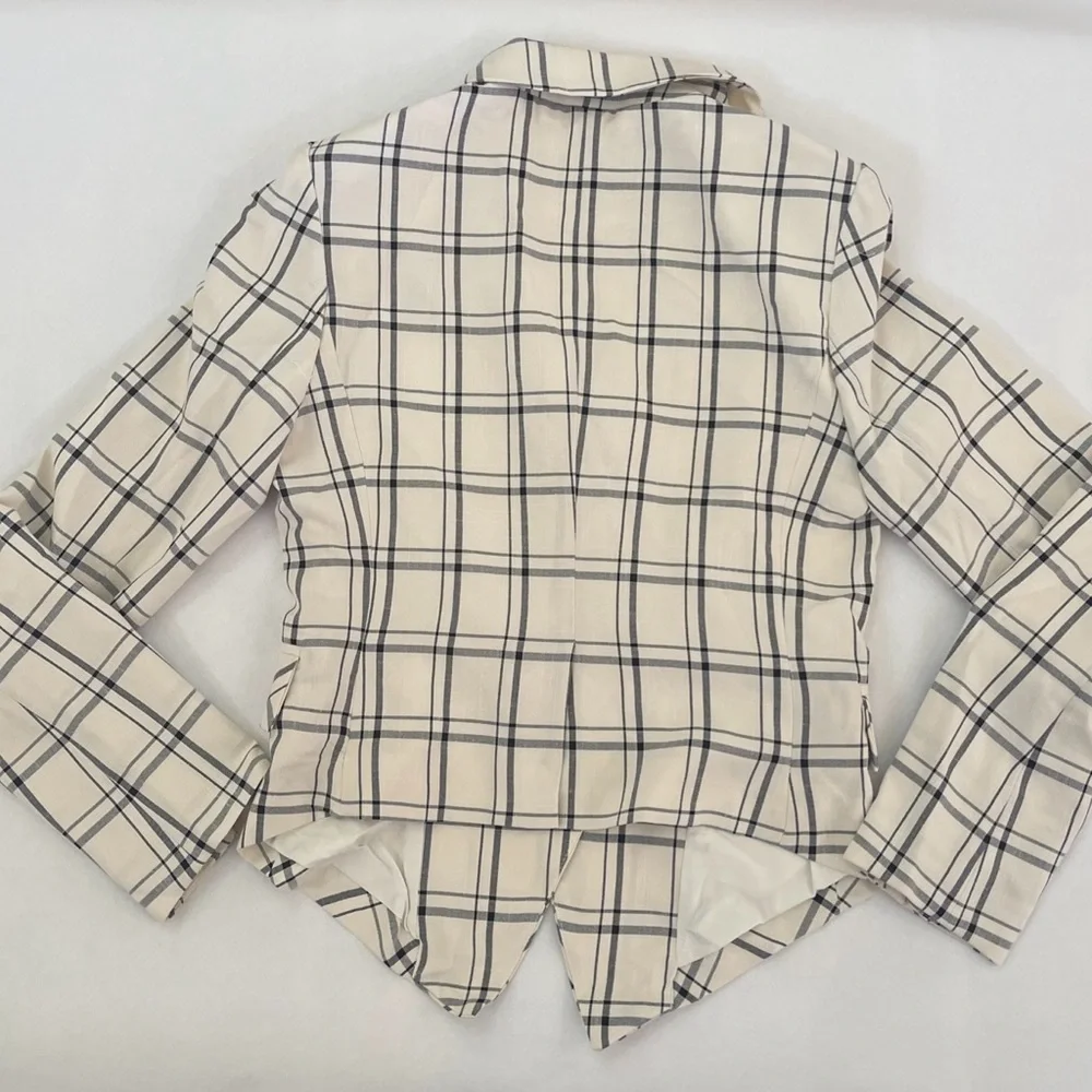 Choosy Double-Breasted Plaid Blazer size 2 - Picture 4 of 9